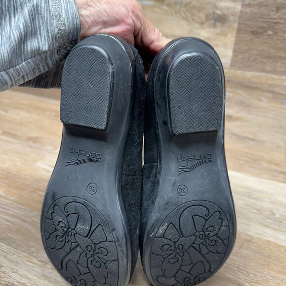 Dansko Olena Black Suede Tortoise Patent Accent Loafer Women's Size EU 36 - Picture 4 of 6